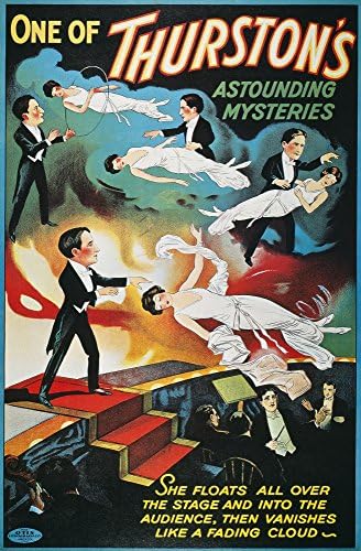 Плакат Търстън 1935 Американски Плакат Магьосник на Хауърд Търстън, Исполняющего Своята илюзия за левитация Печат на плакат (24 x 36)
