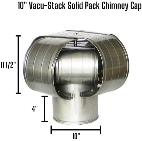 Капак на комина Vacu-Stack от неръждаема стомана 4 за комин Solid Pack
