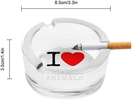 Аз Обичам Стъклен Пепелник С Животни, Кръгли Пепелник За Цигари, Държач За Пепелници, Калъф За Украса На Дома Офиса На Закрито