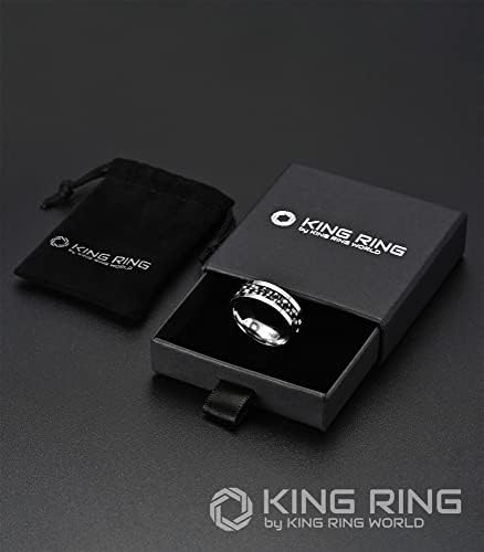 King Ring 8mm Gear Spin Ring – Ультраполированное Тежко пръстен за облекчаване на стреса, Въртящо се Пръстен от неръждаема Стомана, Снимающее