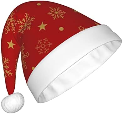 Снежинки и звезди. Коледна шапка, Плюшен Коледна шапка на Дядо Коледа за жени и мъже, на Новост, Коледна шапка, на нова година на празнични