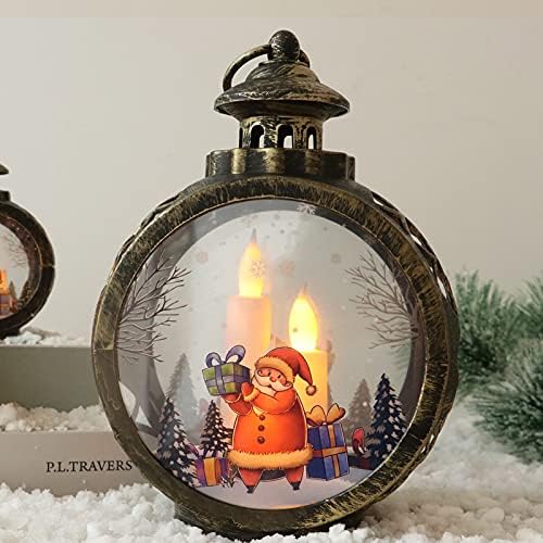 Коледна украса KEOM, led Свещ, Кръгла Коледна Подвесная лампа, Преносим Трансграничная Новата Реколта Витрина (Бяла Тръба - Снежен човек)