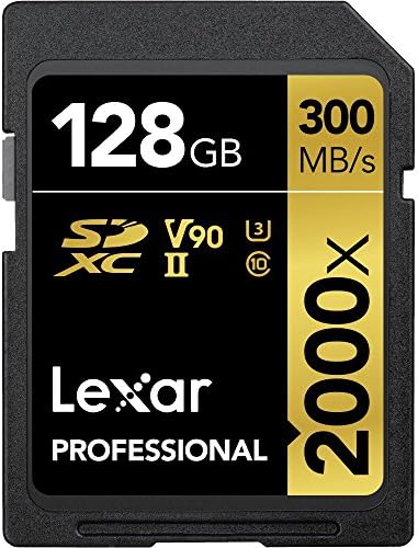 Lexar Professional карта 2000x128 GB SDXC UHS-II със скорост на четене до 300 МБ/с за огледално-рефлексни фотоапарати, видеокамери кино-качеството
