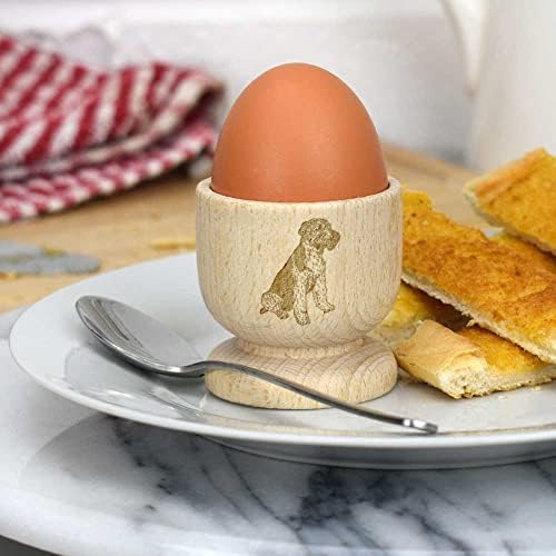 Дървена чаша за яйца вид едър рунтав териер (EC00022367)