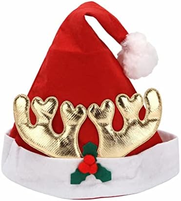 DBYLXMN Плат за възрастни, Коледна шапка със злато и пайети, коледни, декоративни шапки, вечерни украса за момчета