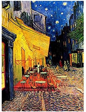 Alonline Art Cafe Terrace Винсент Ван Гог | Картина в Златна рамка, Напечатанная отпечатъци от памук, Най-до Пенопластовой дъска