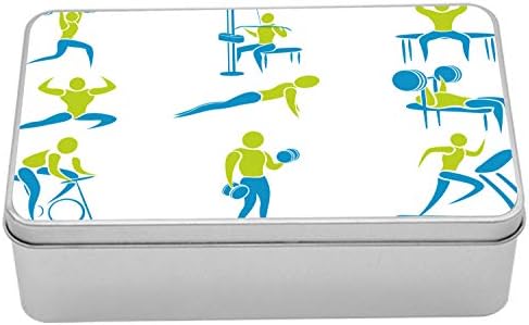 Лидице Скоростна Ambesonne за фитнес с участието на Различни занимания във фитнес залата, Оборудване за вдигане на Тежести, Преносим
