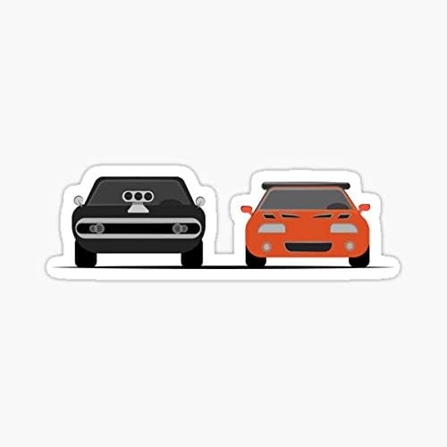 Dodge Charger СРЕЩУ Supra - Стикер на бързи и яростни - Графична стикер - Стикер за автомобил, Стена, лаптоп, Мобилен, Камион за прозорци,