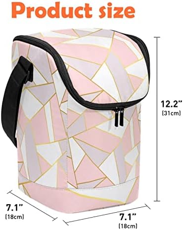 Дамски Чанта за обяд GUEROTKR, Кутия за Обяд за мъже, Дамски Кутия за Обяд, абстрактен розово геометричен художествен решетеста модел