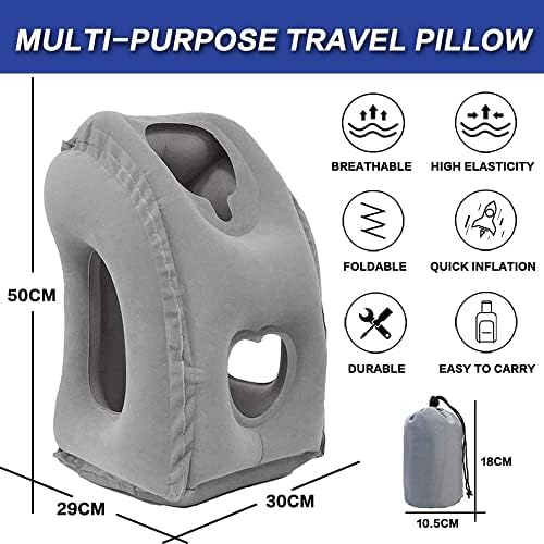Надуваема възглавница за пътуване, Надуваеми въздушна възглавница за шията, за сън, за да се избегне болката във врата и раменете, удобно