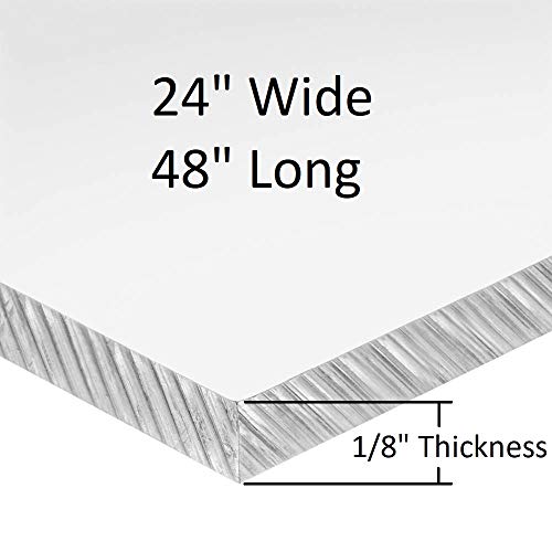 Прозрачен лист поликарбонат пластмасова с дебелина 1/8 инча х 24 см в ширина х 48 см на Дължина (24 единици)
