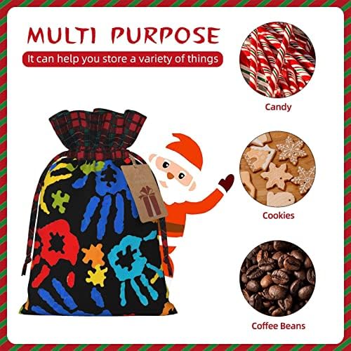 Allgobee Коледни Подаръчни Торбички на съвсем малък, Информираност За аутизма, Цветни Чанти-Пъзел от плат Бъфало, Клетчатая чанта от