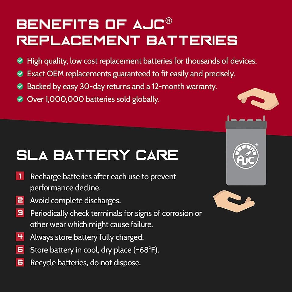 Батерия AJC е Съвместима с пластмасова батерия на UPS Трип Lite OMNIPOWER1250 12 35 ah