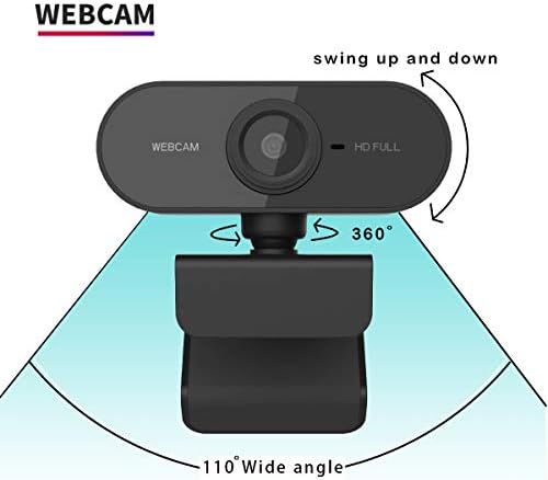 Уеб камера GAILANG с микрофон, Компютърна камера HD 1080P USB 2.0, Широка до 110 градуса за преносими компютри, настолни компютри, конференции,