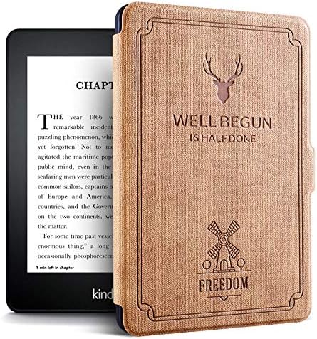 Калъф за четец на електронни книги FANGDUHUI, Нов калъф за Kindle Paperwhite 6 2018, Мека силиконова Реколта корица за електронни книги
