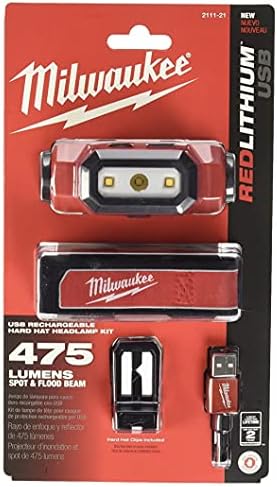 Налобный фенер Milwaukee 211-11-475-Lumen led акумулаторна Каска