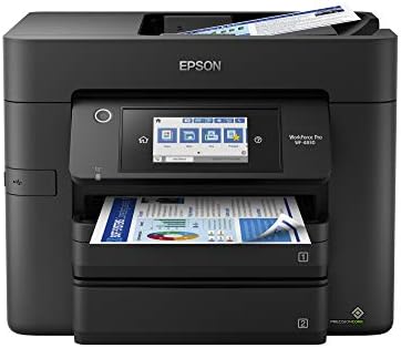 Безжична универсален принтер Epson Workforce Pro WF-4830, черен, голям капацитет и комбиниран комплект черно-цветни касети T822 DURABrite
