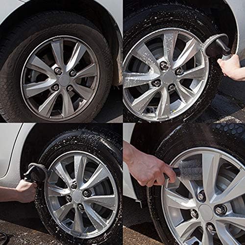 Walbest 2 бр. Четка за джанти и гуми, Комплект за почистване на части за автомобилни гуми, Комплект за Почистване на Мръсни гуми и премахване