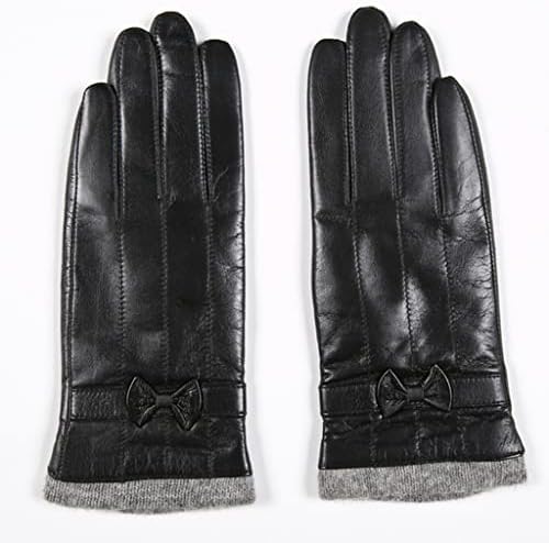 Дамски зимни кожени ръкавици XBWEI на топла подплата за шофиране (Цвят: D, Размер: код M)