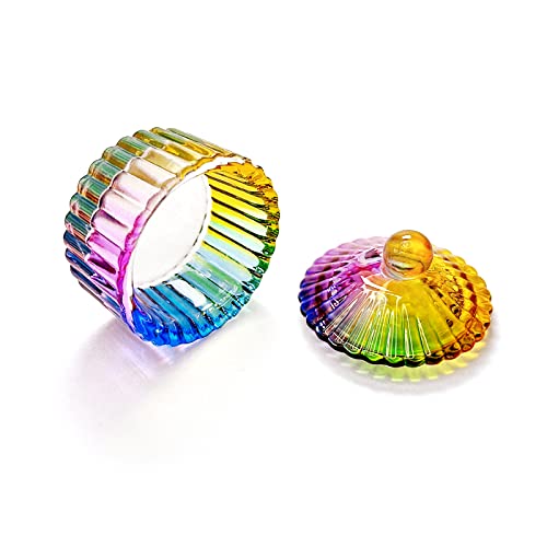 Стъклена Чиния Dappen с капак за Акрилни нокти Crystal Rainbow Акрилна Течна пудра на Прах Стъклена Чаша за Течна съдове за нокти (YSHJB001-1бр)
