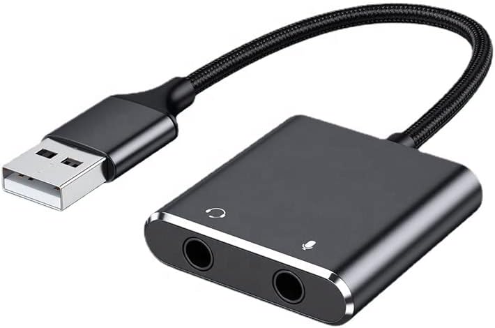 Аудиоадаптер USB-3,5 мм Външна USB-Стереофоническая Звукова карта с 3-полюсным 3,5-мм жак за слушалки и микрофони, TRS/TRRS за PS4/PS5/