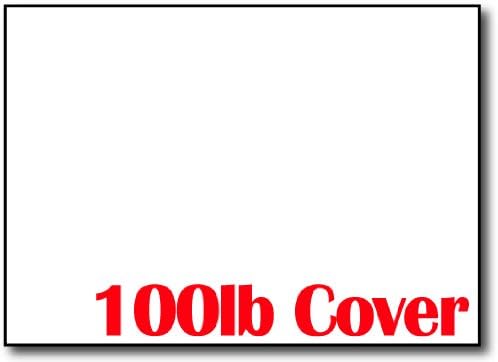 Ултра тънък Картон с размер 5 x 7 инча - бяла корица тегло 100 кг - За Покани, картички, картички-насоки - Опаковка от 100 броя