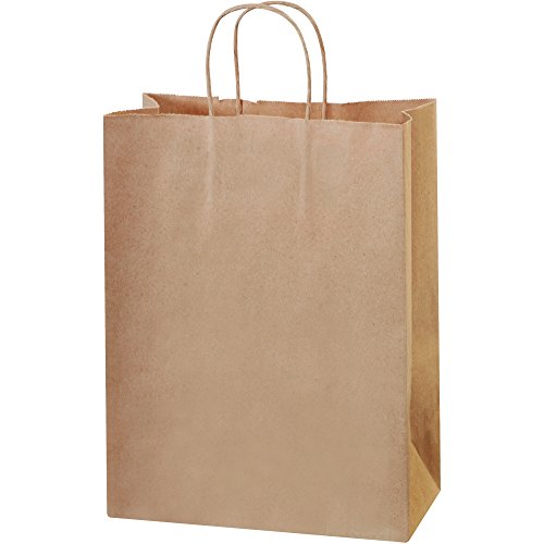 Изпрати Сега хартиени торби за пазаруване SNBGS104K, 10 x 5 x 13, 5 Ширина, 13Височина 10 Дължина, Крафт (опаковка от 250 броя)
