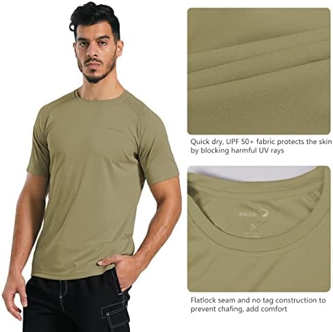 Мъжки Ризи BALEAF UPF 50+ С къс ръкав, Леки Тениски С Защита От Слънцето SPF, За Риболов, Разходки, Джогинг