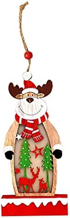 Коледни Кошници с Гирлянди, Коледни Декорации с Гирлянди, Коледни Светлини Дървени Украси Коледна Елха Дядо Елен Дървени Висулки С Гирлянди,