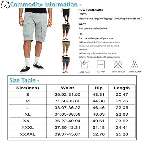 Мъжки къси панталони-карго Свободно Cut Свободно Cut Класически Намаляване за Бягане с Множество джобове