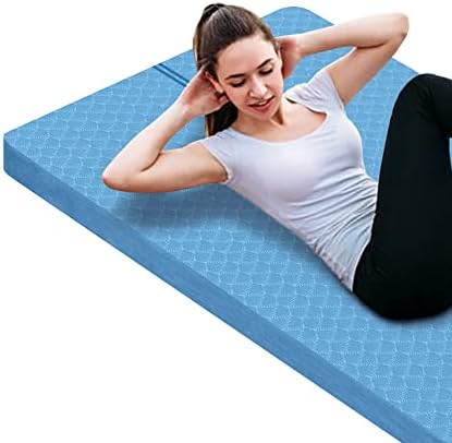 nuveti Large Exercise Mat - килимче за йога с дебелина 15 мм |Тренировъчен подложка за фитнес, йога, Пилатес, стречинг и упражнения на