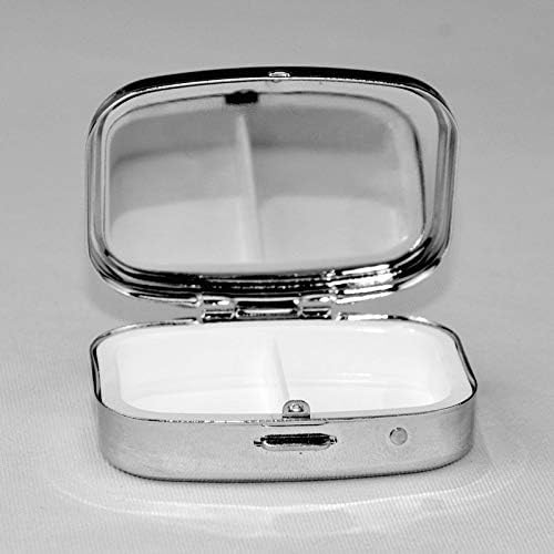Хубава Жаба Квадратна Мини-Кутия За Хапчета Пътна Медицина Метален Органайзер Калъф за Таблетки с Огледало