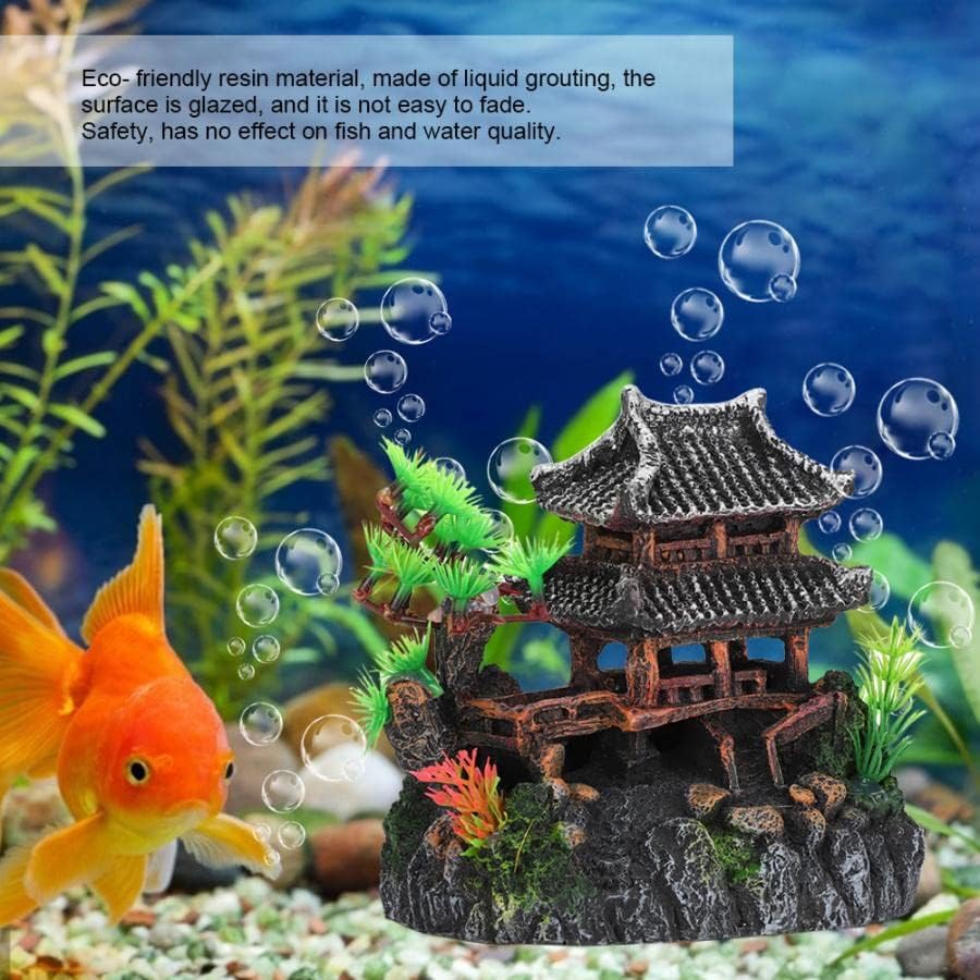 BATRC SYXYSM Красив Дизайн Имитационный Павилион за Аквариум Бор Кутия за Влечуги Украса За Аквариум Пейзаж на Пещера за аквариума (Цвят: