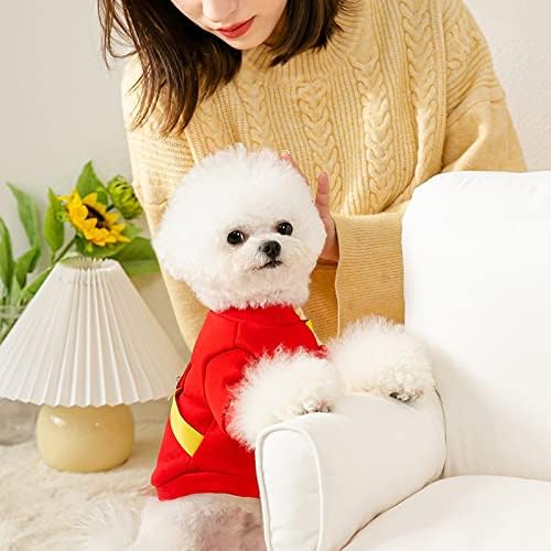 LEPSJGC Дрехи за кучета на Китайската Нова Година, Памучен Дрехи за домашни любимци за малки до Средни Кучета, Hoody, Костюм Кученце,