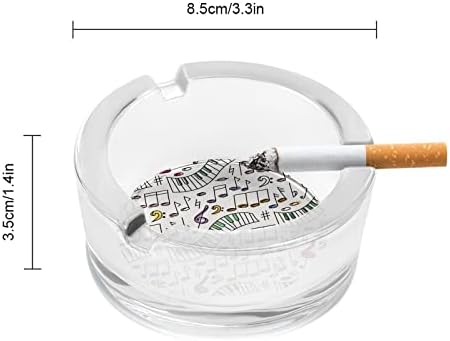Бележки и Рисуване Пиано музика Стъклен Пепелник за Цигари Около Пепелника Портативният Титуляр за Пепел Калъф за вътрешна и Външна употреба