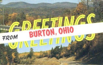 Пощенска картичка от Бъртън, щата Охайо