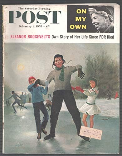 Saturday Evening Post-28.02.1958-Корица на Джордж Хюз-Елинор Рузвелт-Криминално чтиво-VG