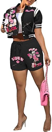 Дамски Училищна облекло PinkPatty от 2 теми, Съкратен Топ с Къс ръкав, Спортни дрехи, Прилепнали къси Панталони, Комплект Костюми