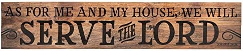 Sp Греъм Дън Моят Дом ще Служим Господу Стенни Художествена Плоча от Дървени Палети с размери 7 х 36