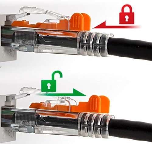 Поставяне на ключа в свързания с кабел NTW RJ-45 net-Lock™, хонорар на пръста-пеперуди, оранжево, 25шт - NL-KL-OR-25