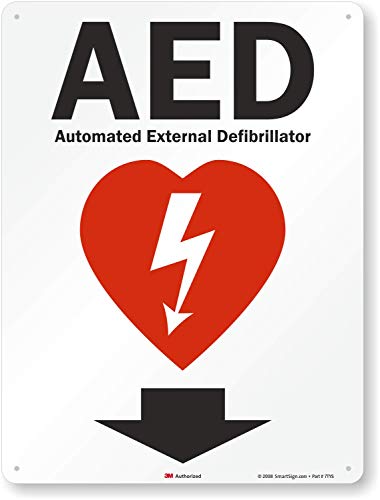 Знак AED - Автоматичен външен дефибрилатор от SmartSign | Пластмаса 10 x 14 инча