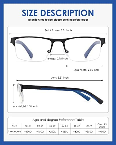 Очила за четене за мъже и жени с метални рамки за четене за мъже, 4 опаковки унисекс очила с чехлами