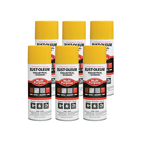 Многофункционална боя за пръскане Rust-Crotonis 1644830-6PK Industrial Choice 1600 System, 12 унции, OSHA Safety Yellow, 6 опаковки