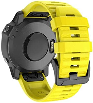 FUFEMT 22 мм и каишка за часовник QuickFit Каишка за Garmin Fenix 7 6 6Pro Fenix 5 5Plus Easyfit Силикон каишка на китката (Цвят: жълт