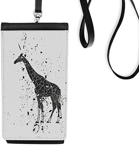 Жираф Карикатура На Животните Сив Телефон В Чантата Си Чантата Виси Мобилен Калъф Черен Джоба