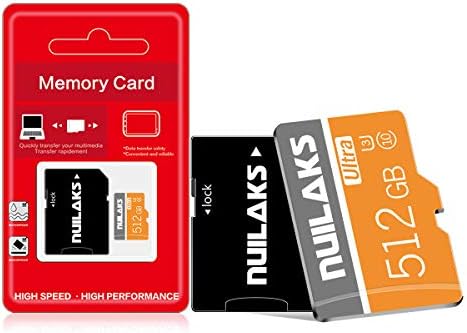 512 GB Карта Micro SD Class 10 microSDXC Флаш карта памет с Адаптер за смартфон, таблет, Дрона и камера (512 GB)