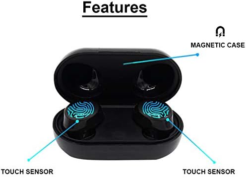 Безжични слушалки Dualpow Nanobuds Bluetooth 5.0, истински безжични слушалки-слушалки-подложка (сензорно управление, време на възпроизвеждане