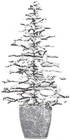Изкуствена мини-Коледна елха Homeford с матирано покритие в саксия, 13 Инча