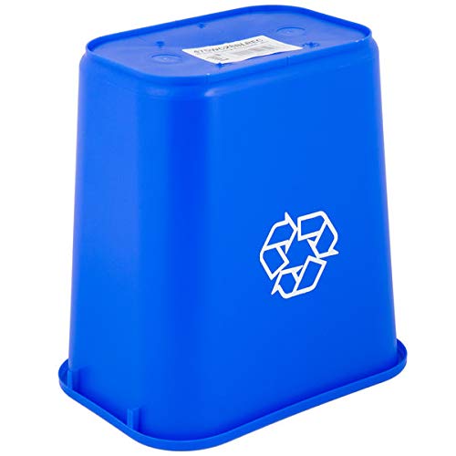 wooow 28 Qt. / 7 Литра / 26 литра на Син Правоъгълен кошница за рециклиране на отпадъци.Търговска кофа за Боклук Кухненски кош за отпадъци