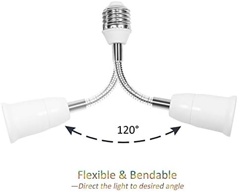 Удължителен кабел гнезда за лампи CliCli от 2 комплекти от E26/E27 до E26/E27, Удължител за лампи с нажежаема Жичка 15 см/5.9 инча, Сгибаемый